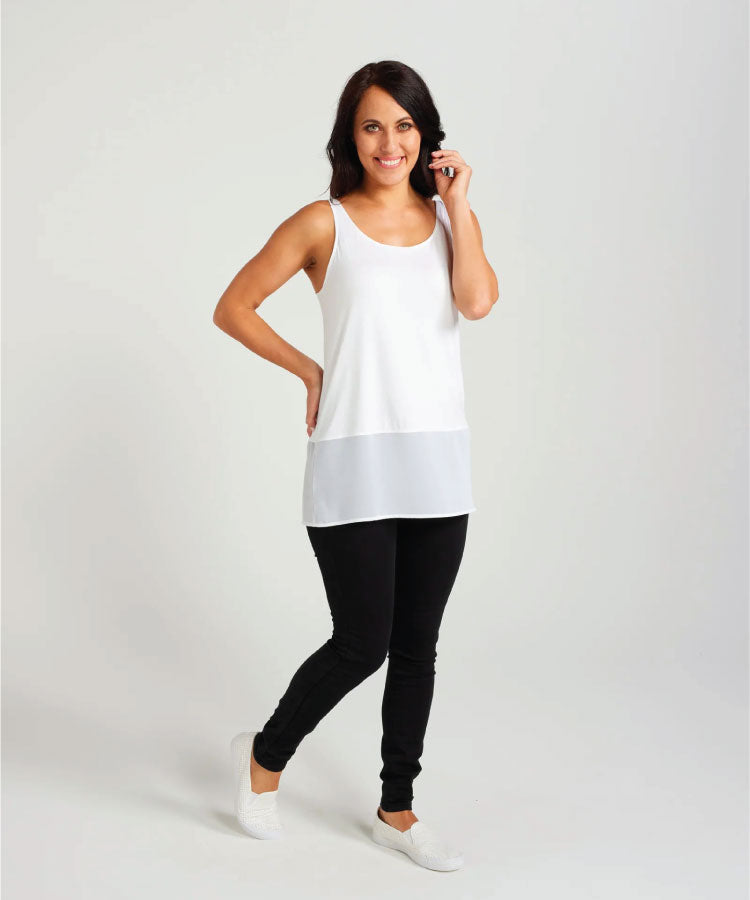 Zafina Longline Top - White