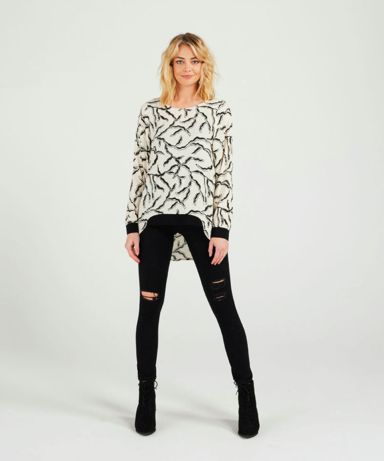 Zafina Havana Top - Black Swirl