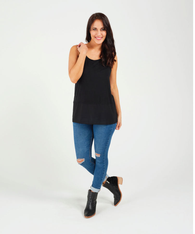 Zafina Longline Top - Black