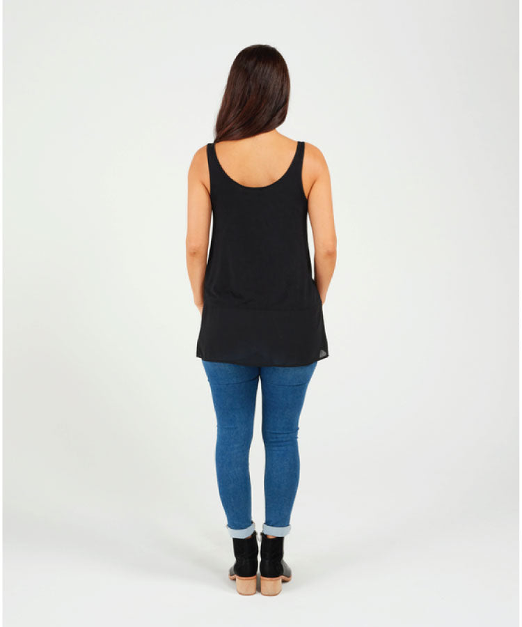 Zafina Longline Top - Black