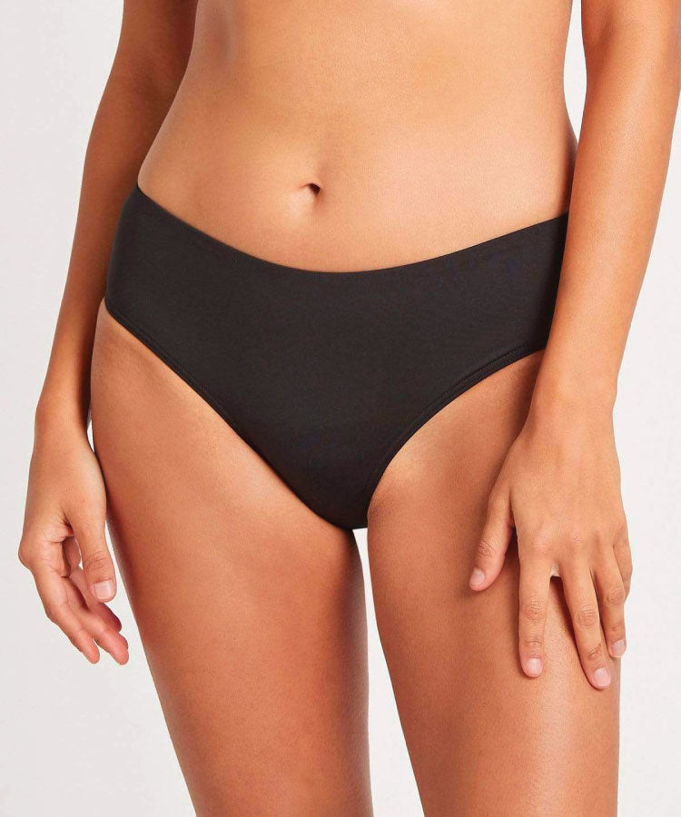 Sea Level Mid Bikini Pant - Black