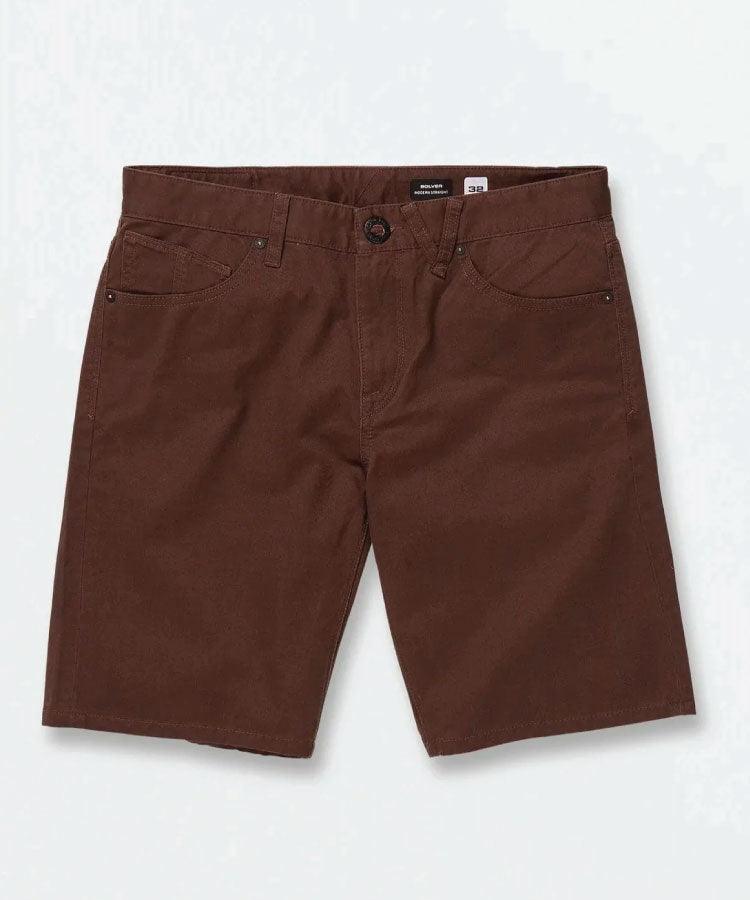 Volcom Solver Lite 5 Pocket Mens Short- Dark Brown