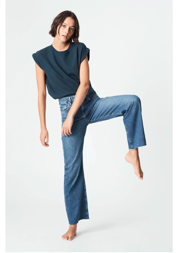 Mavi Womens Victoria - Mid Brushed Organic Blue