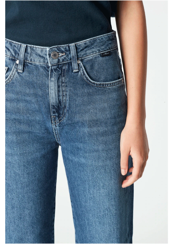 Mavi Womens Victoria - Mid Brushed Organic Blue