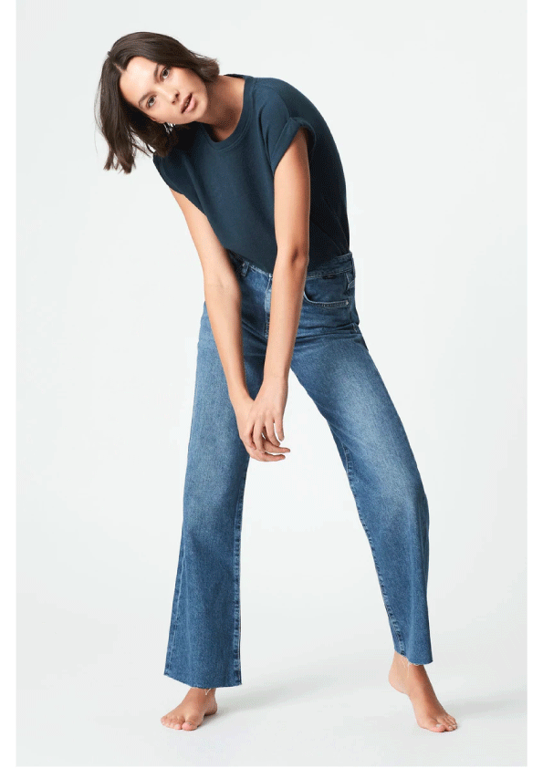 Mavi Womens Victoria - Mid Brushed Organic Blue