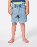 Rip Curl  Hyped Up Boys Denim Shorts - Washed Blue