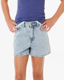 Rip Curls Tabby Denim Girls Shorts - Vintage Blue