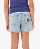 Rip Curls Tabby Denim Girls Shorts - Vintage Blue