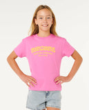 Rip Curl Surf Puff Relaxed Girls Tee - Super Pink