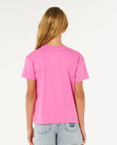 Rip Curl Surf Puff Relaxed Girls Tee - Super Pink