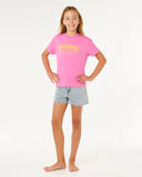 Rip Curl Surf Puff Relaxed Girls Tee - Super Pink