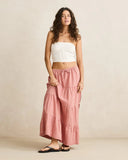Rhythm Kirra Check Tiered Maxi Skirt - Pink