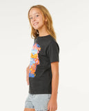 Rip Curl Girls Sunshine Squad Band Tee - Washed Black
