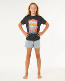 Rip Curl Girls Sunshine Squad Band Tee - Washed Black