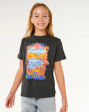 Rip Curl Girls Sunshine Squad Band Tee - Washed Black