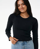 Rip Curl Classic Ribbed L/S Tee - Black