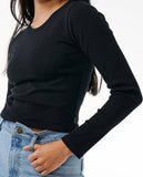 Rip Curl Classic Ribbed L/S Tee - Black