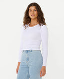 Rip Curl Classic Ribbed L/S Tee - Optical White