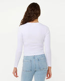 Rip Curl Classic Ribbed L/S Tee - Optical White