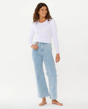 Rip Curl Classic Ribbed L/S Tee - Optical White
