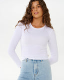 Rip Curl Classic Ribbed L/S Tee - Optical White