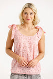 Homelee Andi Top - Pink Blooms
