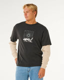 Rip Curl Inner Visions Smashed Long Sleeve Mens Tee - Washed Black