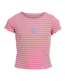 Eve Girl Lottie Rib Girls Tee. - Stripe