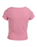 Eve Girl Lottie Rib Girls Tee. - Stripe