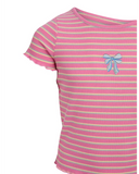 Eve Girl Lottie Rib Girls Tee. - Stripe