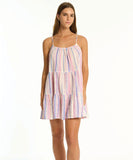 Sea Level Boho Stripe Tie Back Short Sundress - Blue