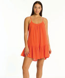 Sea Level Sunset Short Sundress - Flame