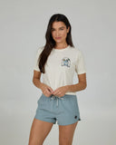 Salty Crew Ocean Spray Crop Tee - Off White