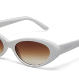 Okkia Lina Small Cat Eye Sunglasses - Optical White