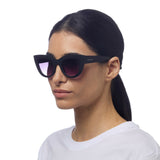 Okkia Claudia Big Cat Eye Sunglasses - Black