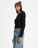 RVCA Womens Bailey Long Sleeve T-Shirt - Black