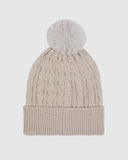 Unit Ladies Headwear - Pom Beanie - Dusk - Off White