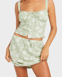 Roxy Blossom Bias Mini Skirt - Sage