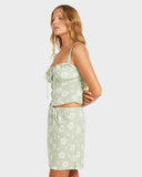 Roxy Blossom Bias Mini Skirt - Sage