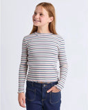 Eve Girl Annie Long Sleeve Rib Top - Blue