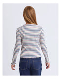 Eve Girl Annie Long Sleeve Rib Top - Blue