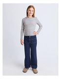 Eve Girl Annie Long Sleeve Rib Top - Blue