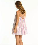 Sea Level Boho Stripe Tie Back Short Sundress - Blue