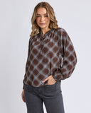 Foxwood Edison Check Top - Chocolate Check