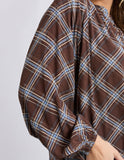Foxwood Edison Check Top - Chocolate Check