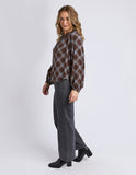 Foxwood Edison Check Top - Chocolate Check