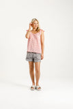 Homelee Andi Top - Pink Blooms