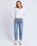 Elm Bessie Barrel Jean -  Mid Blue Wash