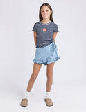Eve Girl Issy Rib Tee - Navy
