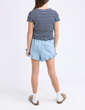 Eve Girl Issy Rib Tee - Navy